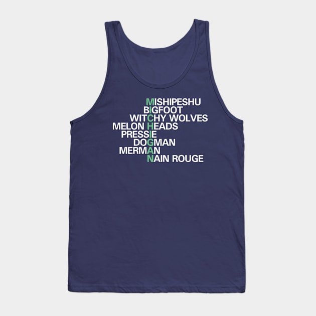 Michigan Cryptids Tank Top by huronbear